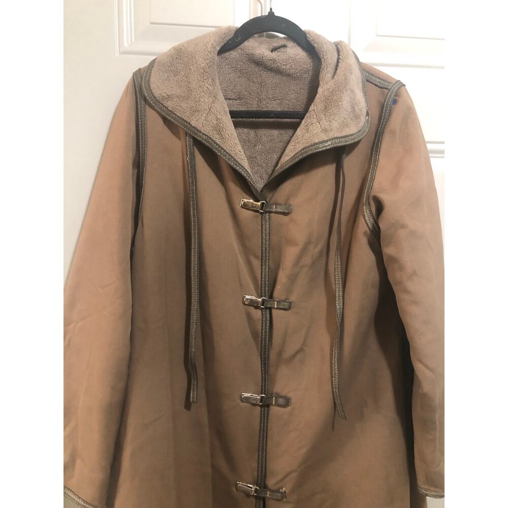 Vintage canvas  duffel toggle swing coat shall collar fully lined
